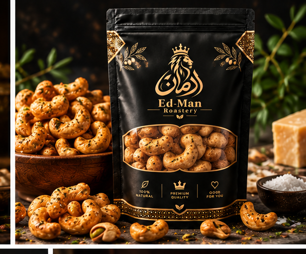 cashews in ED-MAN Roastery packaging