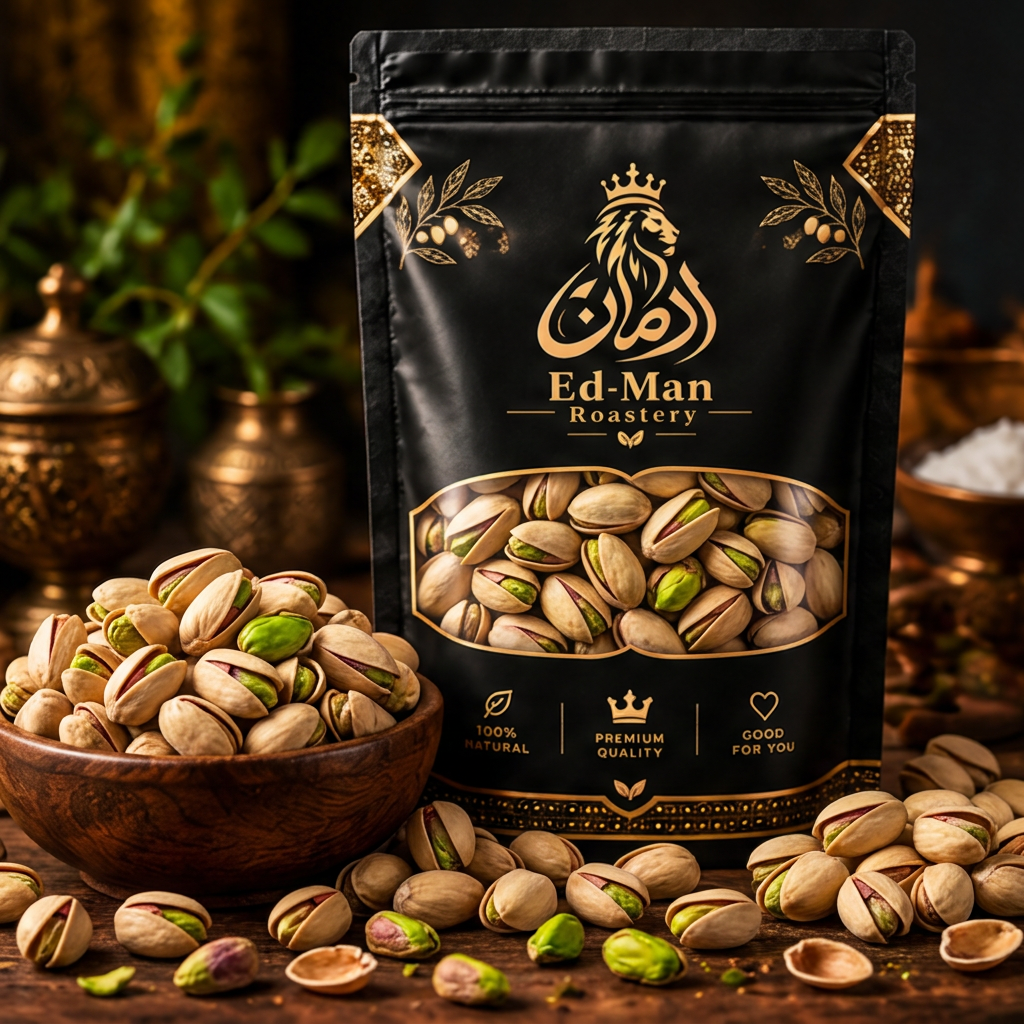 pistachios in ED-MAN Roastery packaging